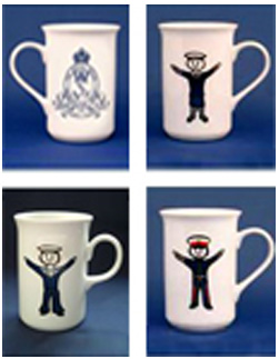 Porcelain mug multiple
